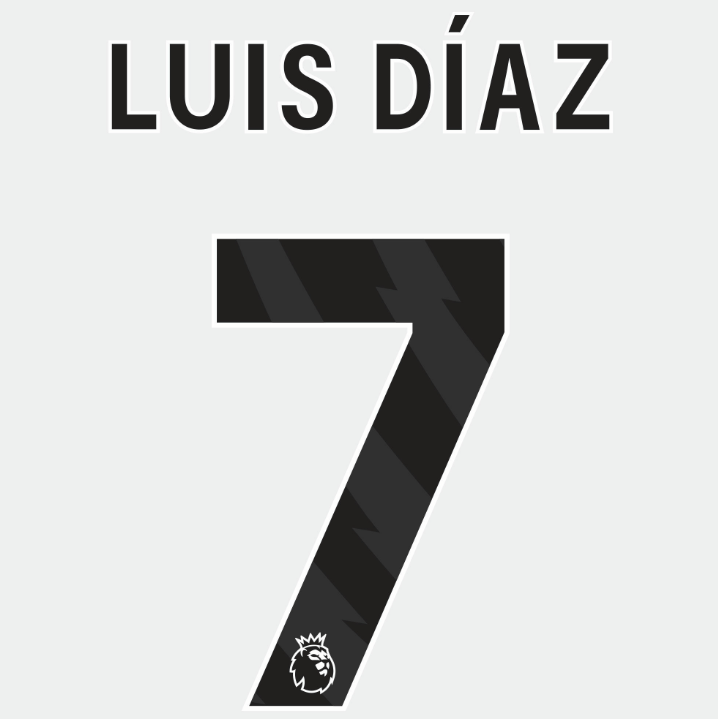 Liverpool 2023-Away LUIS DIAZ #7 Youth Official Name Set-Black