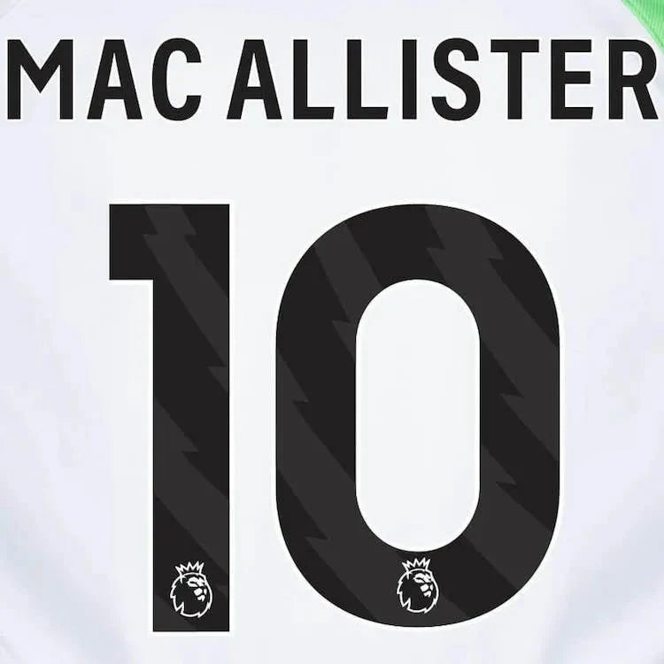 Liverpool 2023- Away Macallister #10 Jersey Name Set- Black