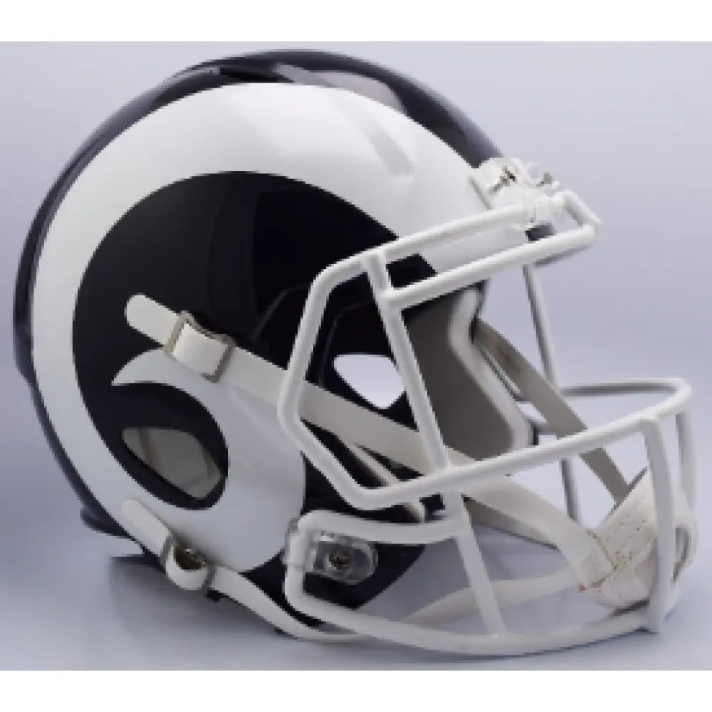 Los Angeles Rams Full Size Authentic Speed Football Helmet  White Horn - NFL