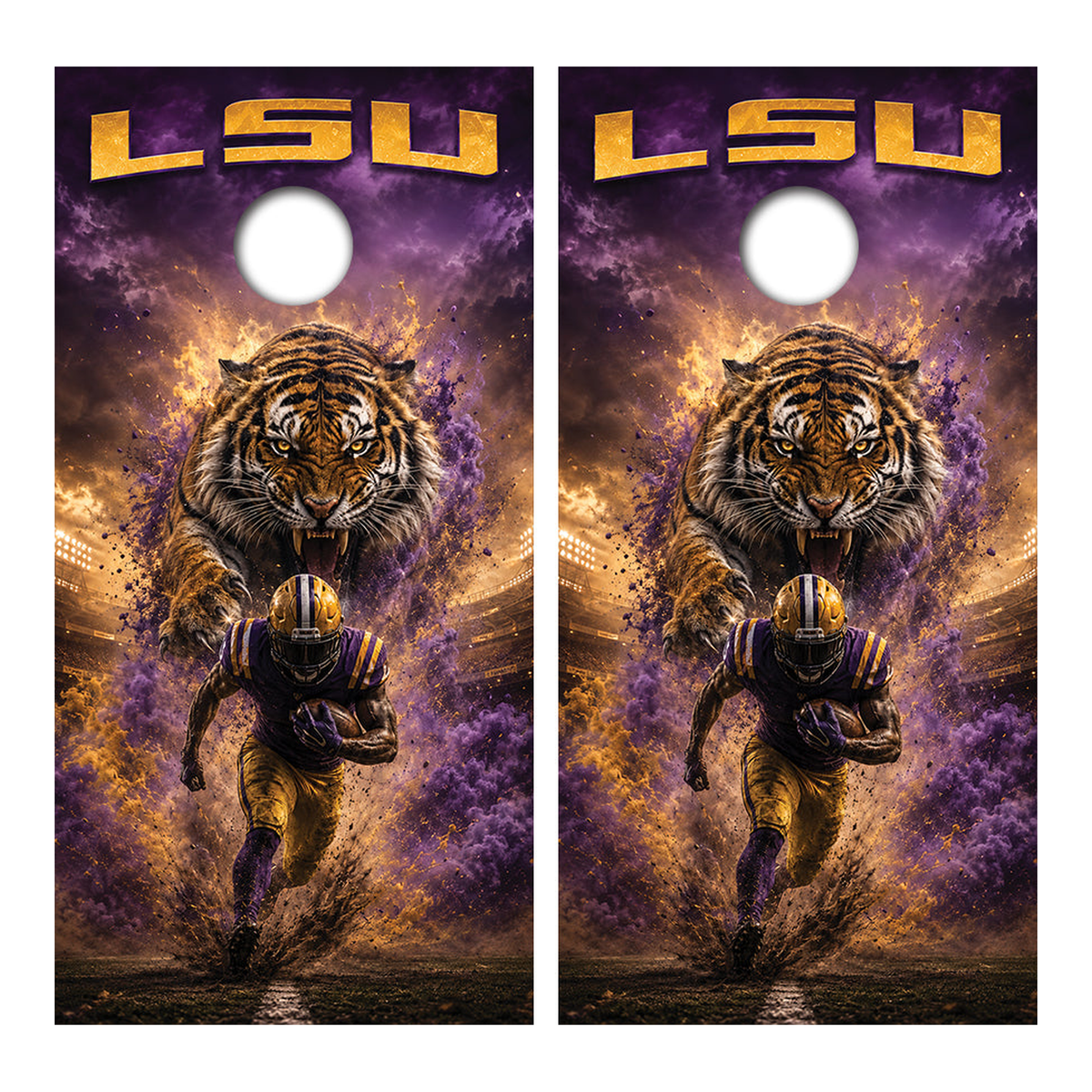 LSU Tigers Football Inspired Cornhole Design - Corn5198 - Great Call Athletics