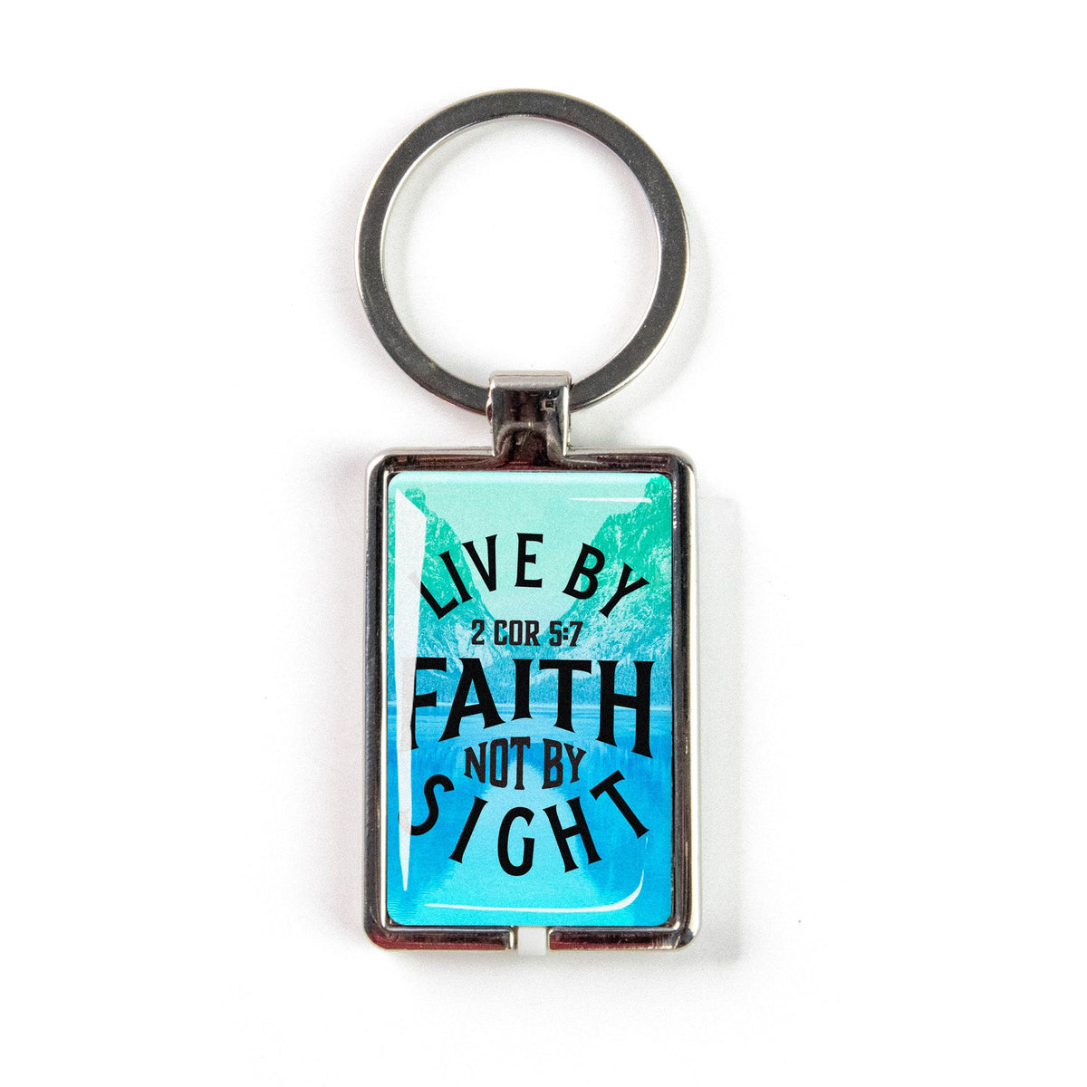 Live by Faith, 2 Cor 5:7 - Logos Tap Keychain -