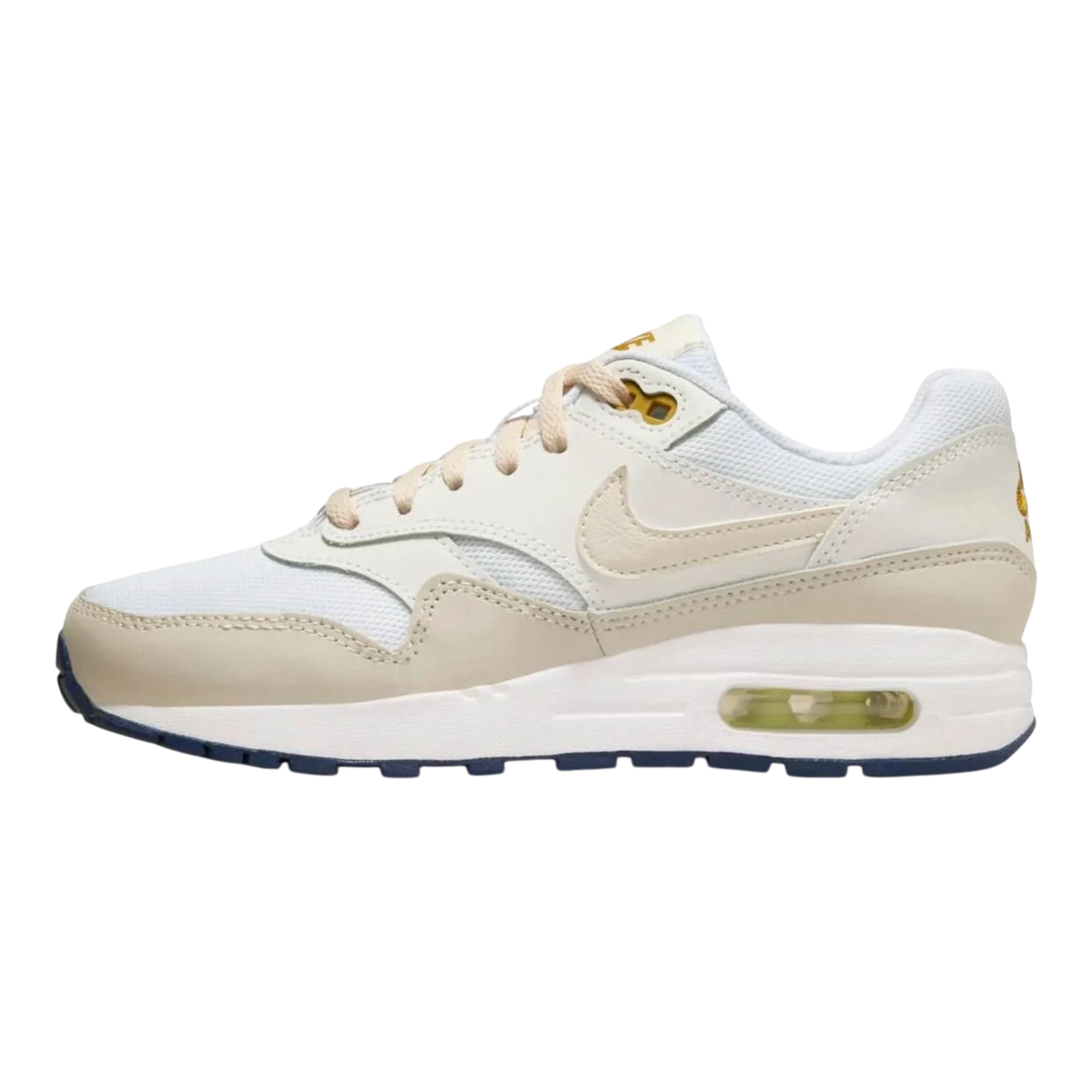 Nike Air Max 1 Big Kids' (GS) Sneakers — White/Bronzine Low-Top