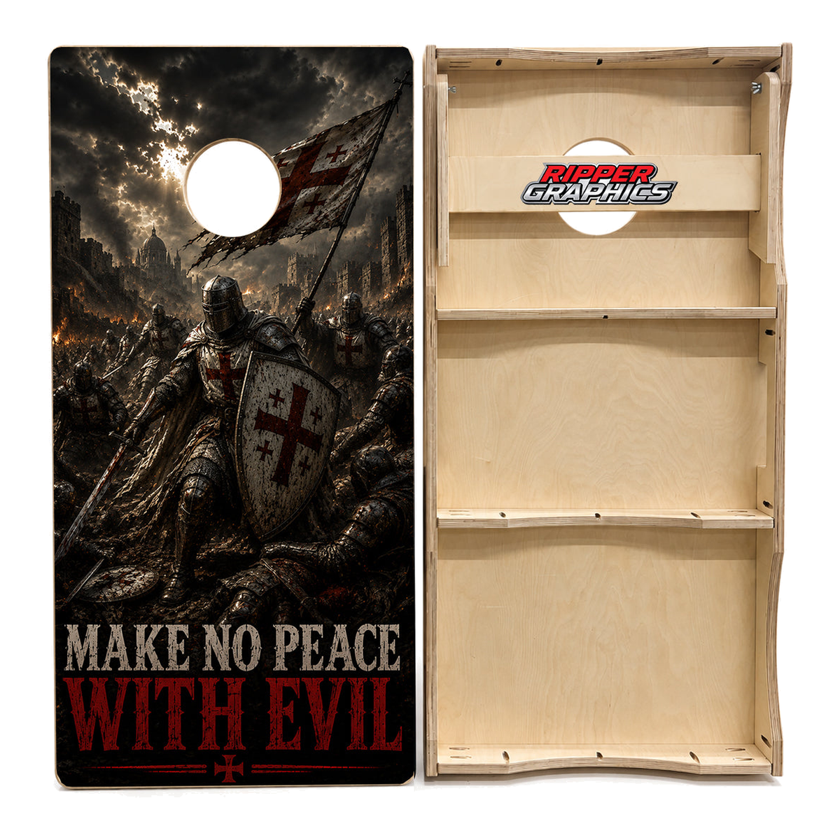 Make No Peace With Evil Cornhole Design - CH5118 - Great Call Athletics
