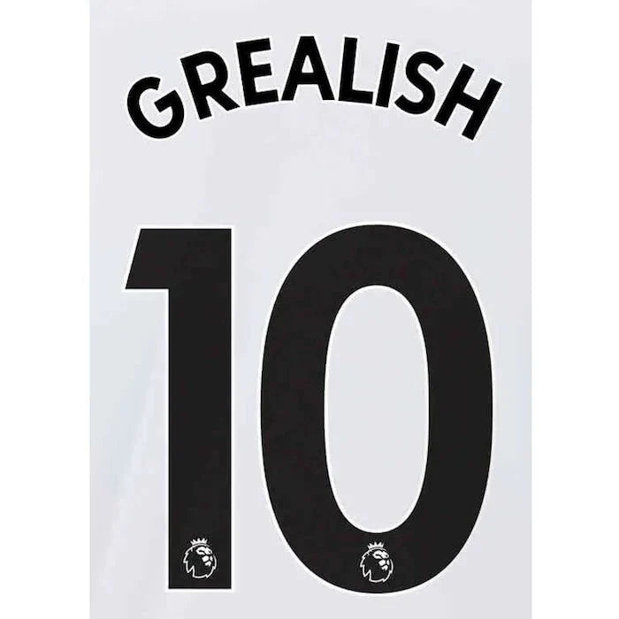 Manchester City 2021/22 Away Grealish #10 Jersey Name Set-Black