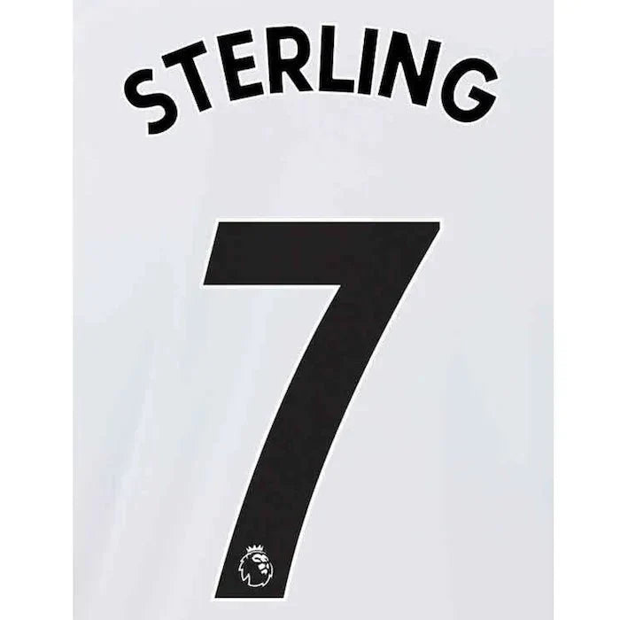 Manchester City 2021/22 Away Sterling #7 Jersey Name Set-Black