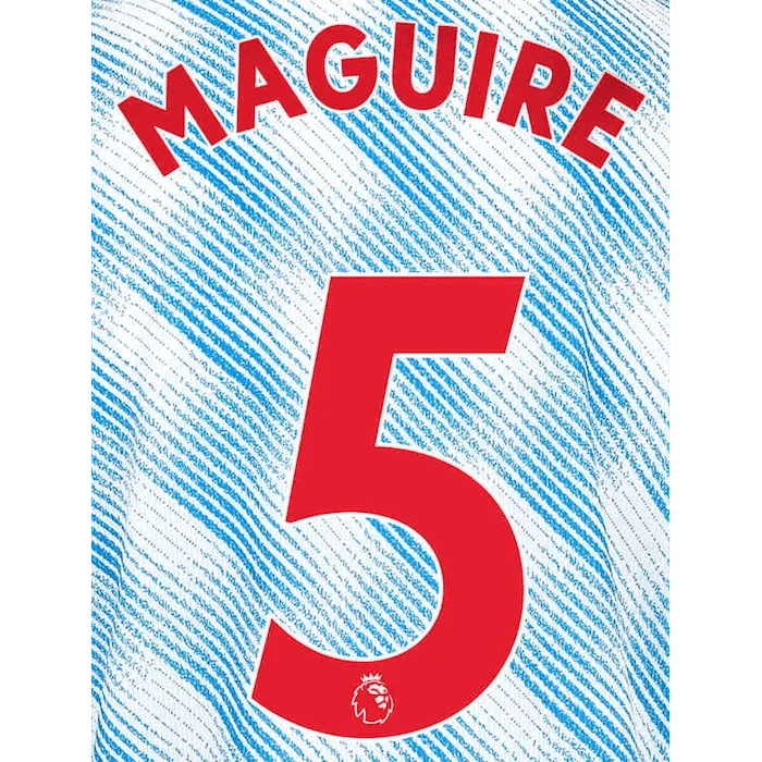 Manchester United 2021/22 Away Maguire #5 Jersey Name Set-Red