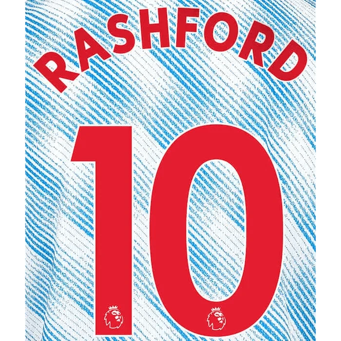 Manchester United 2021/22 Away Rashford #10 Jersey Name Set