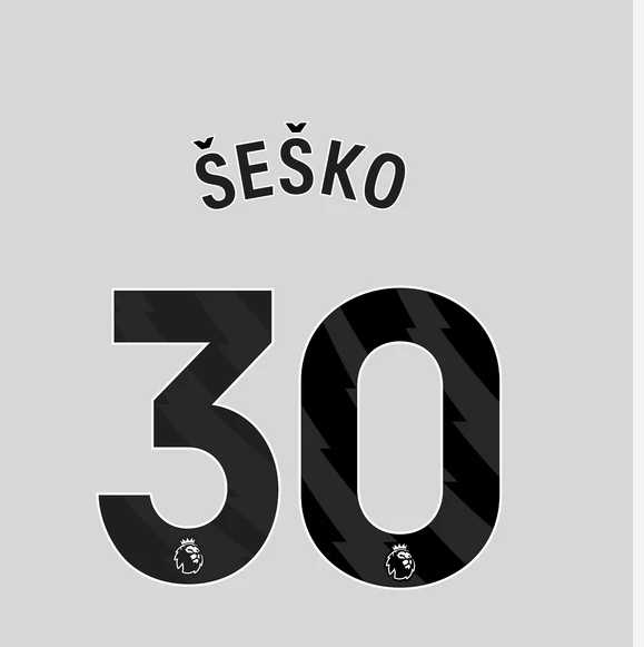 Manchester United 2025-AWAY SESKO #30 Official Name Set-Black