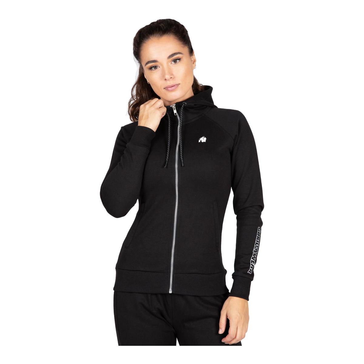 Marion Zipped Hoodie - Black product photo