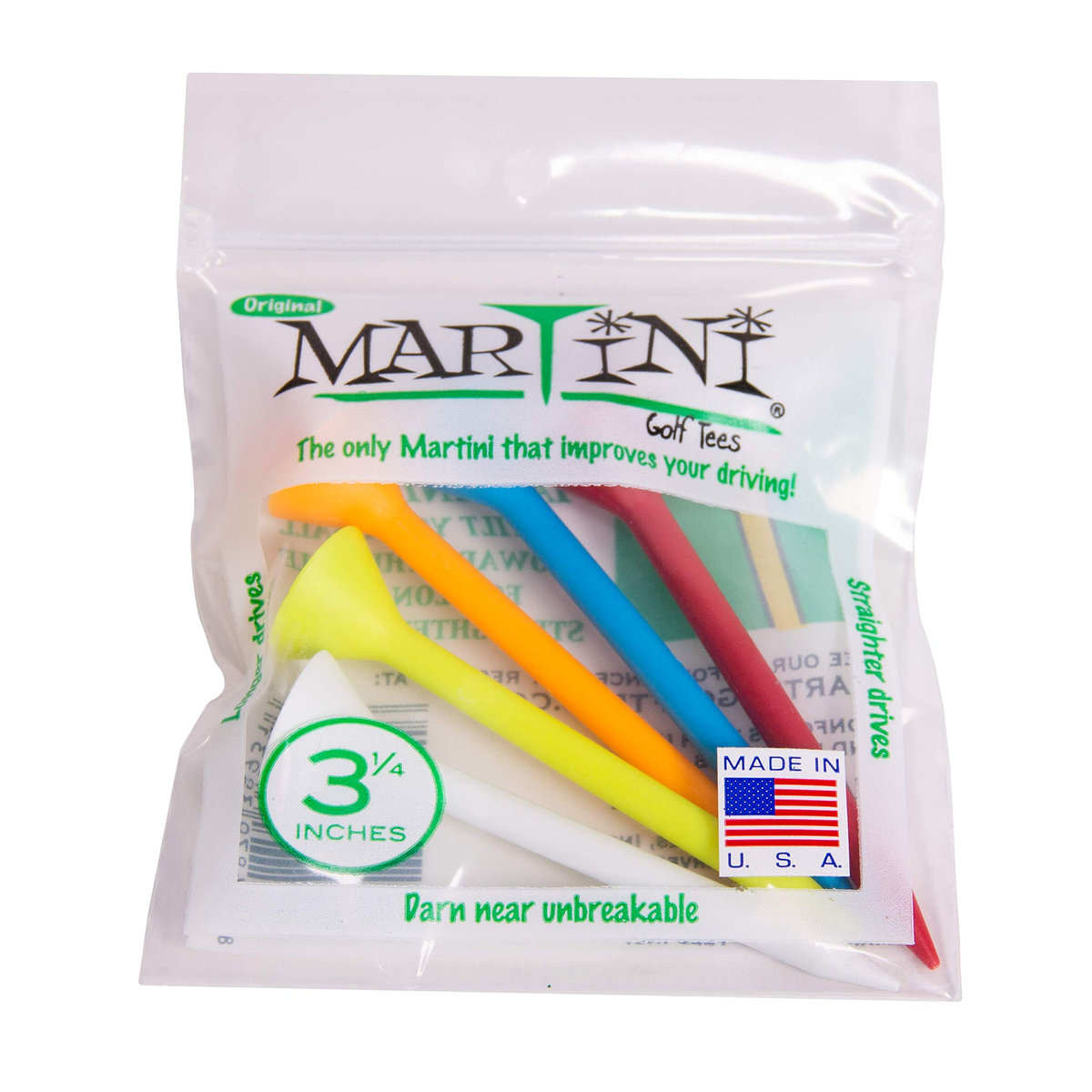 Martini Original 3.25 Inch Golf Tees, Assorted