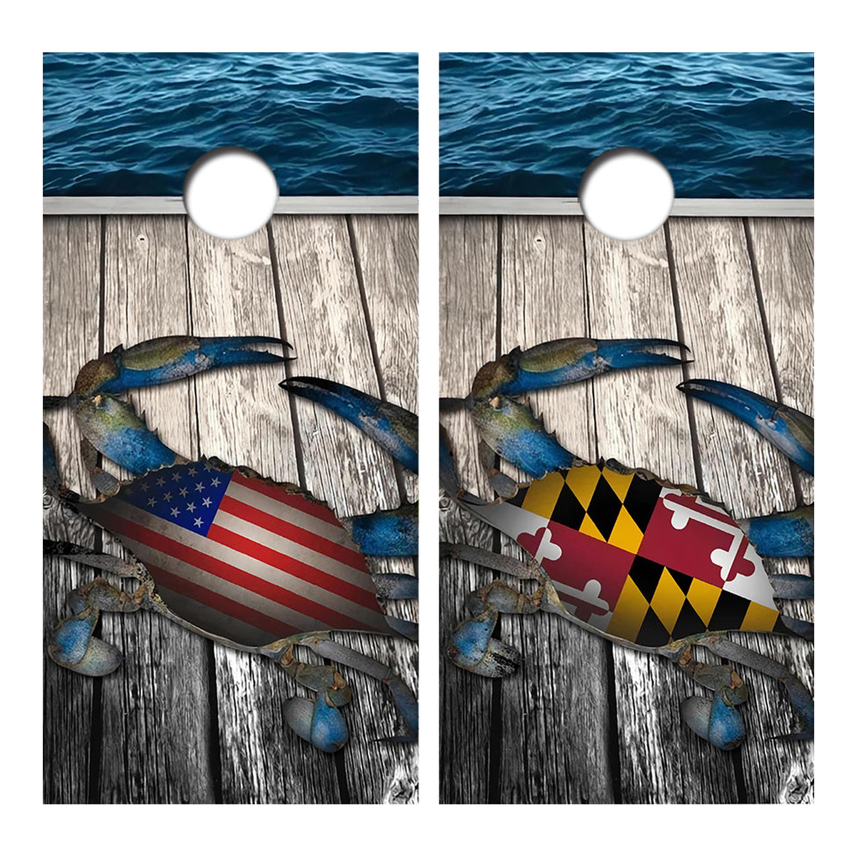 Maryland Crab Flags Cornhole Design - Corn4196 - Great Call Athletics
