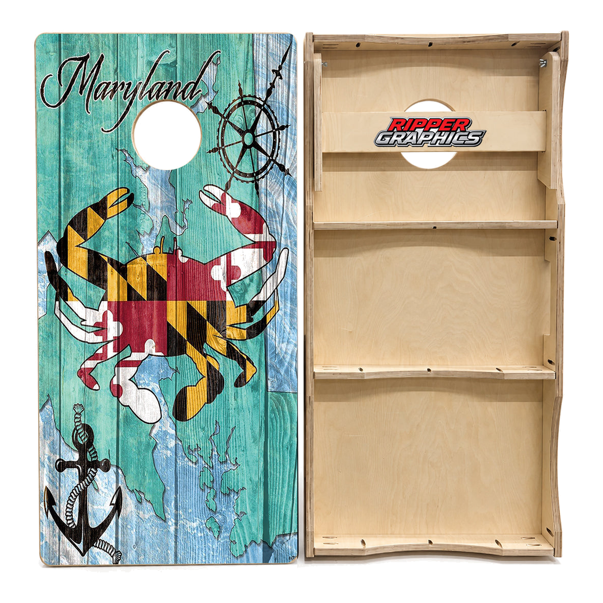 Maryland Crab Themed Cornhole Design - CH3923 - Great Call Athletics