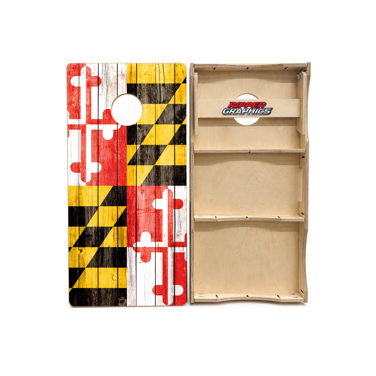 Maryland Flag Barnwood Cornhole Design product photo