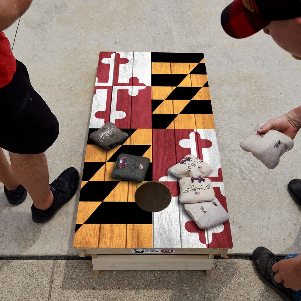 Maryland Flag Star Cornhole Boards - View 3