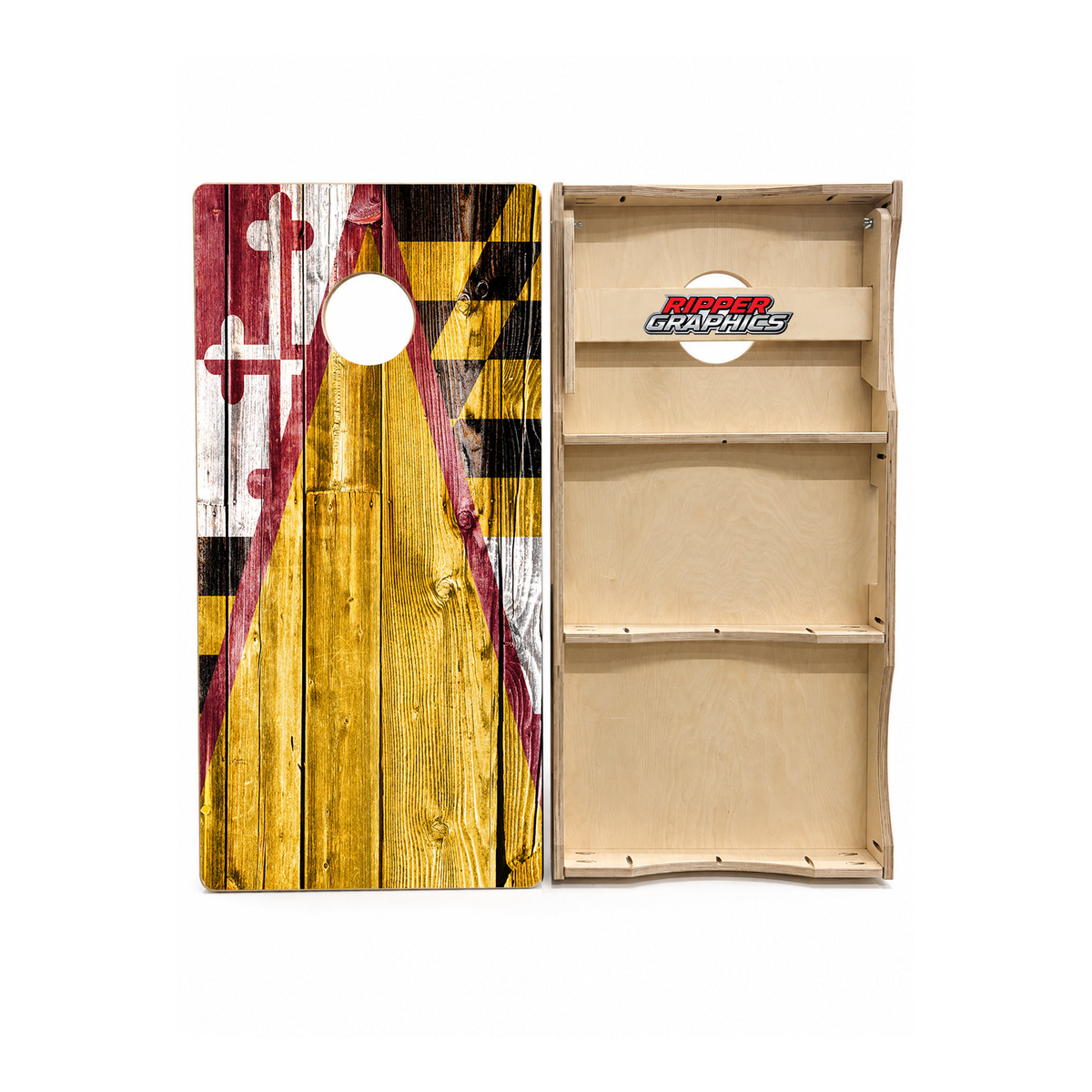 Maryland Themed Barnwood Cornhole Design - CH3350 - Great Call Athletics