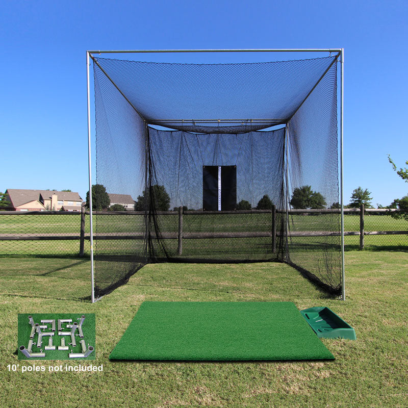 Cimarron 10x10x10 Masters Golf Net with Frame Kit, 5x5 TeeLine Golf Mat, & Ball Tray - Alternate View 7