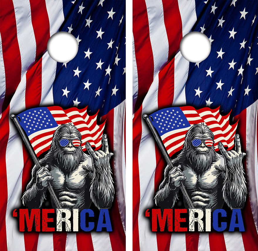 Sasquatch Merica Cornhole Design - View 2