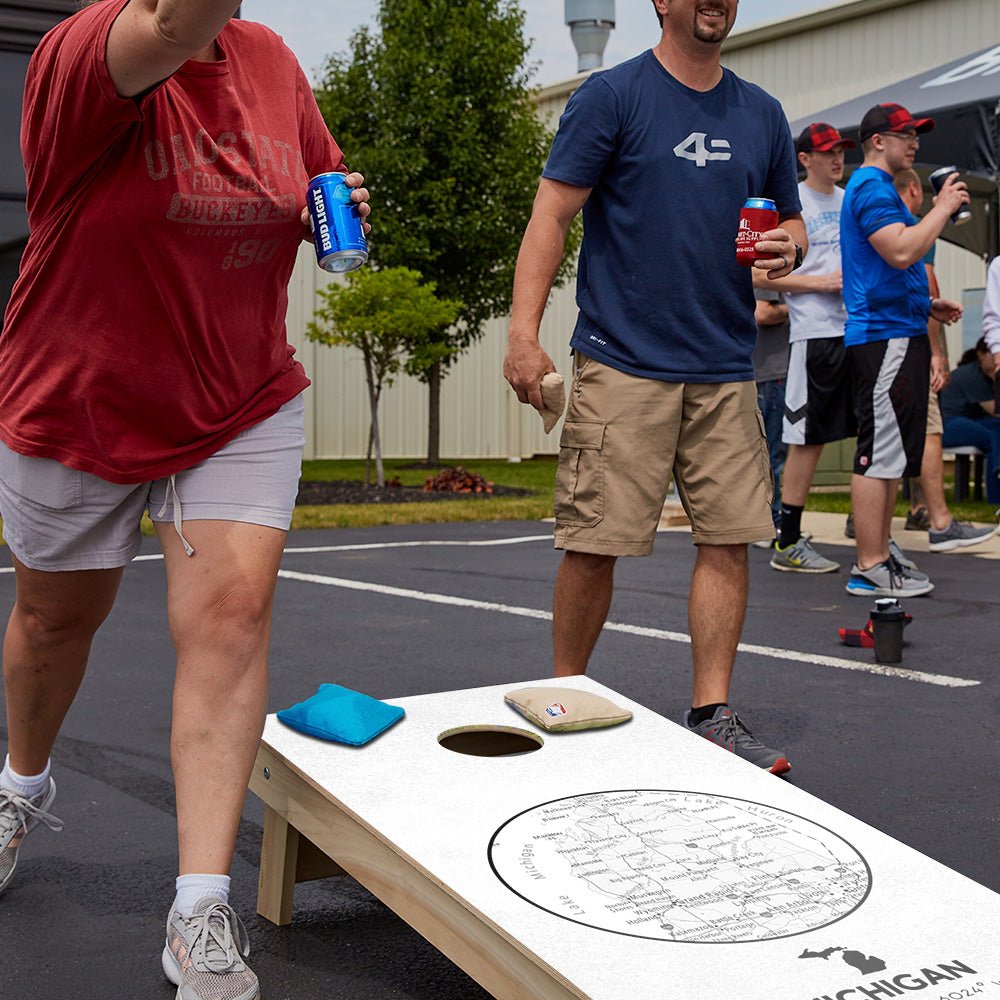 Michigan State Map Star Cornhole Boards - View 3