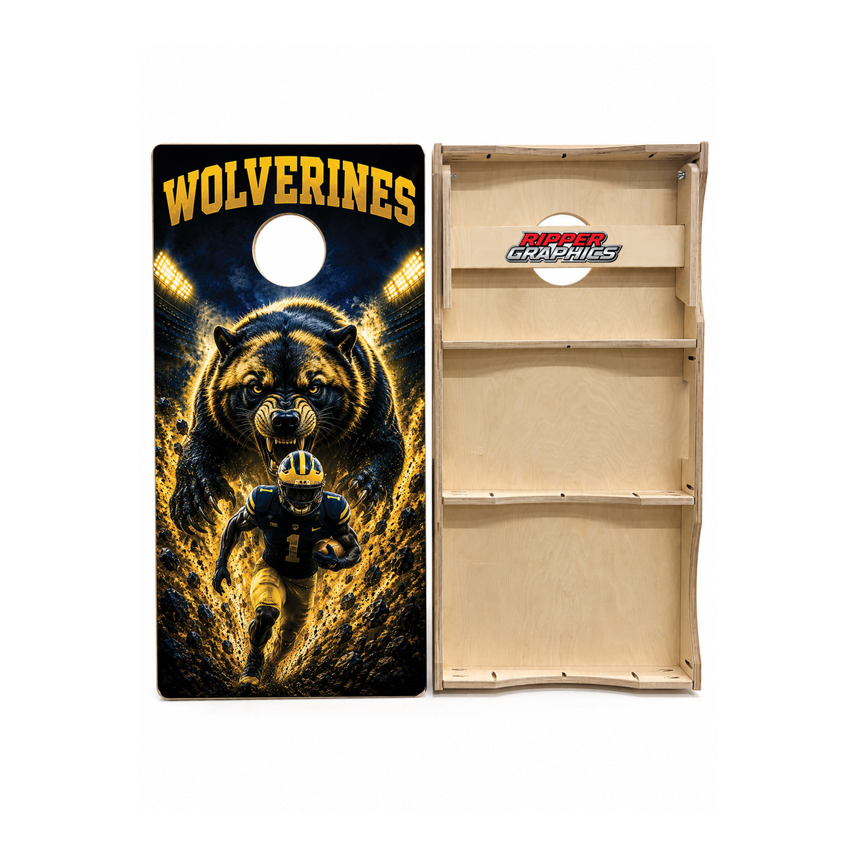 Michigan Wolverines Football Inspired Cornhole Design - CH5204 - Great Call Athletics
