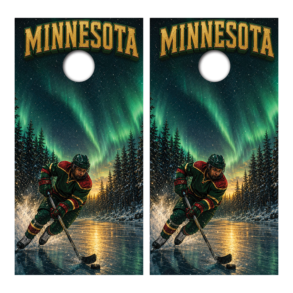 Minnesota Wild Inspired Cornhole Design - Corn5171 - Great Call Athletics