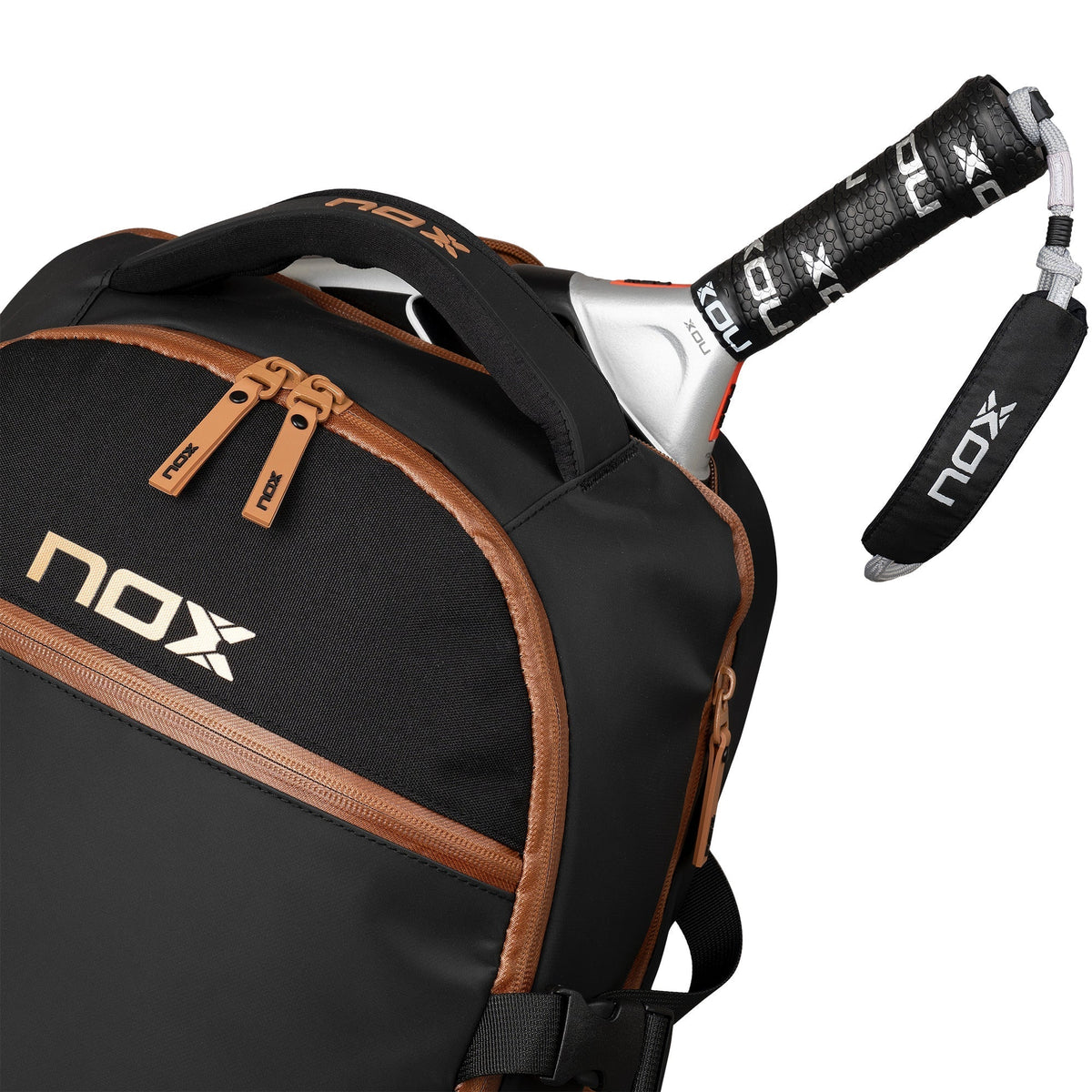 NOX Luxury Open Series Padel Backpack, Black/Brown - Alternate View 4