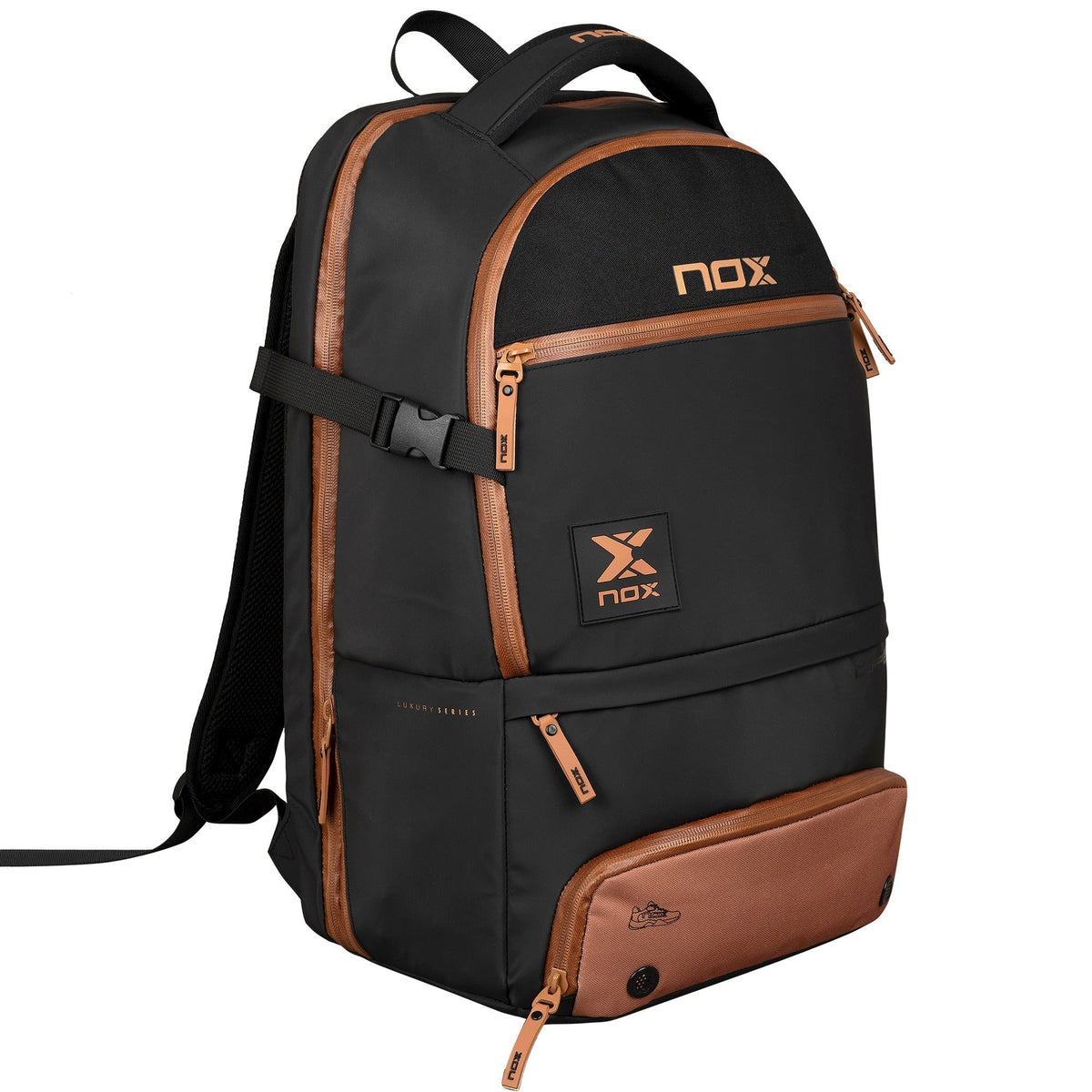 NOX Luxury Open Series Padel Backpack, Black/Brown - Alternate View 1