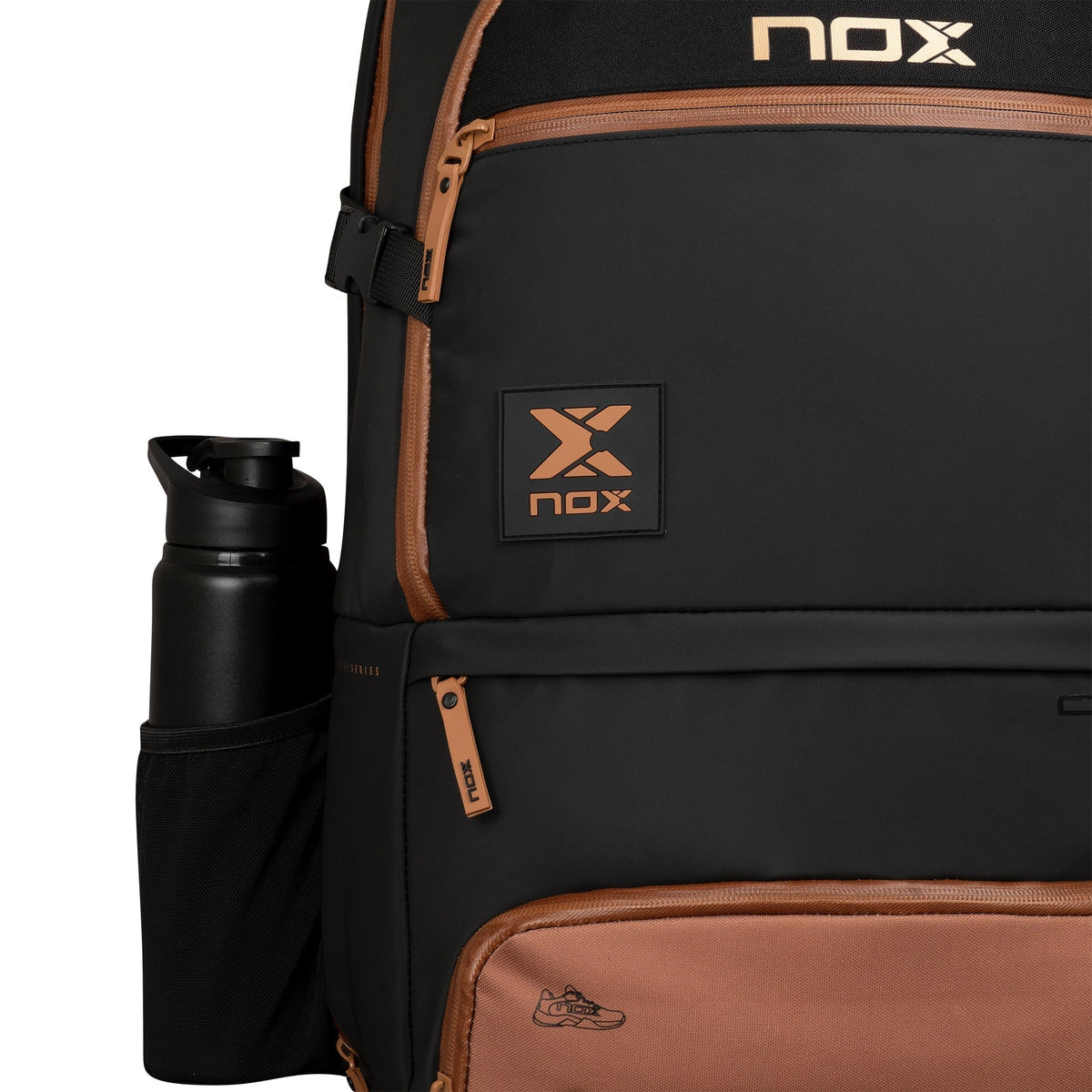 NOX Luxury Open Series Padel Backpack, Black/Brown - Alternate View 6