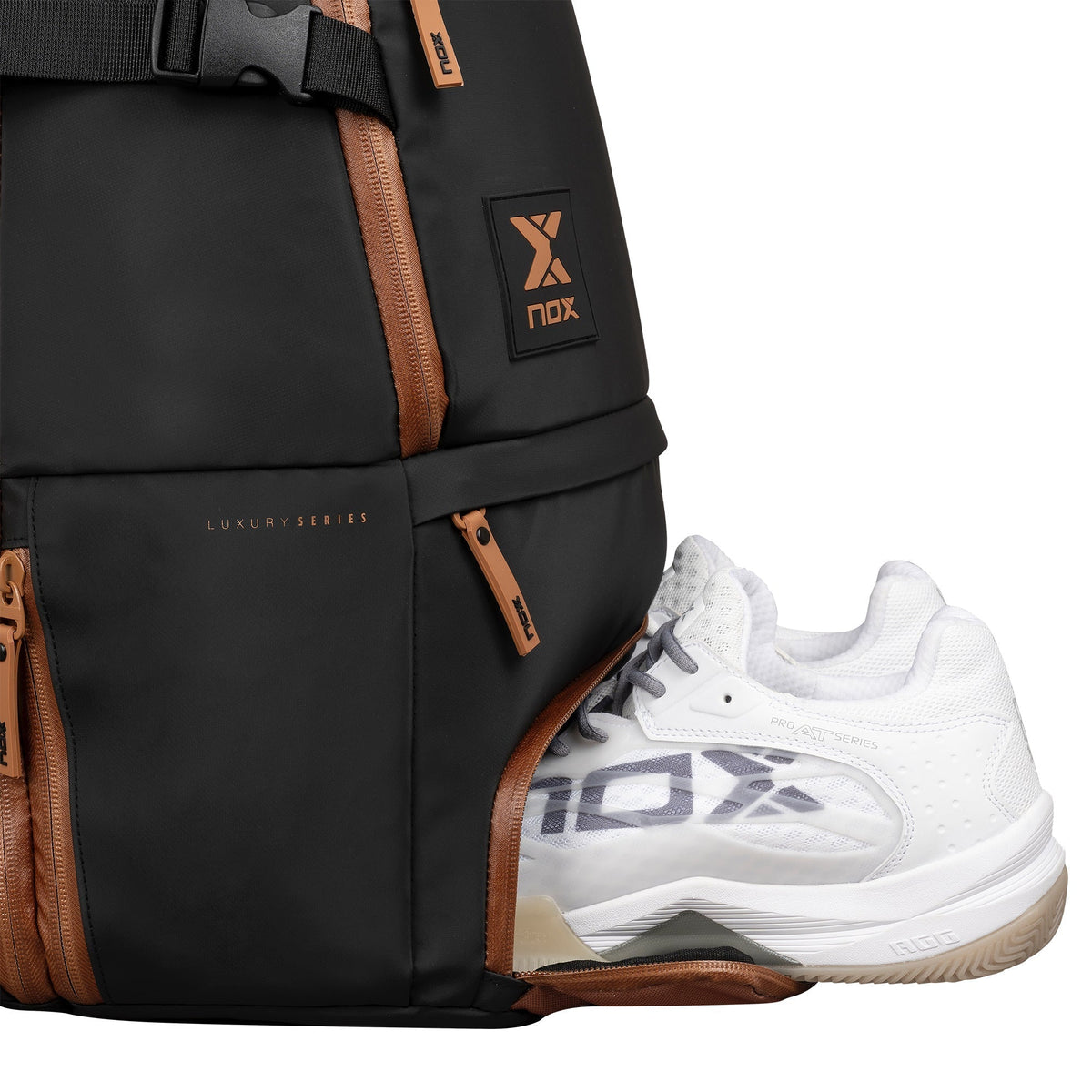 NOX Luxury Open Series Padel Backpack, Black/Brown - Alternate View 7