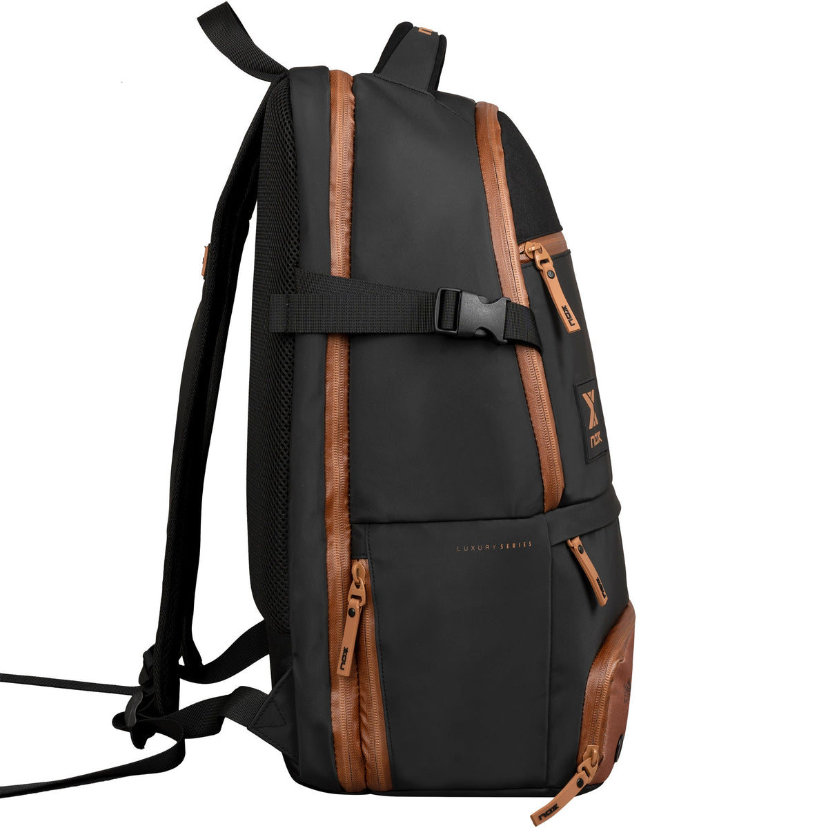 NOX Luxury Open Series Padel Backpack, Black/Brown - Alternate View 2