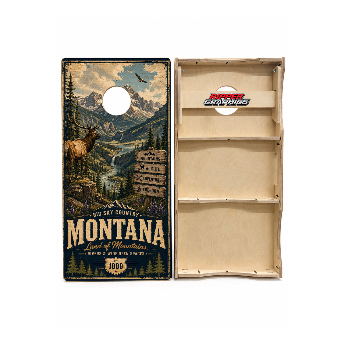 Montana Land of Mountains Cornhole Design - CH5075 - Great Call Athletics