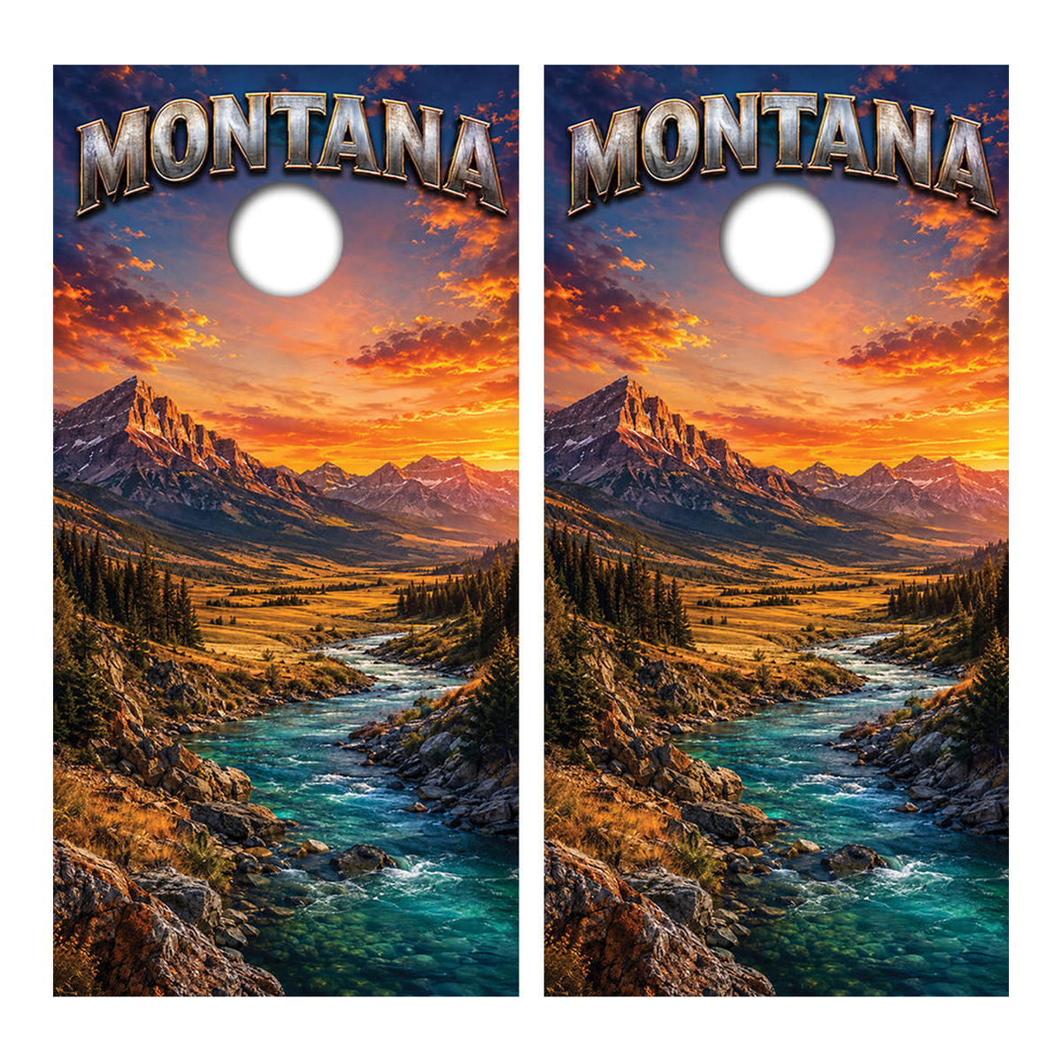 Montana Mountain Get Away Cornhole Design - Corn5124 - Great Call Athletics