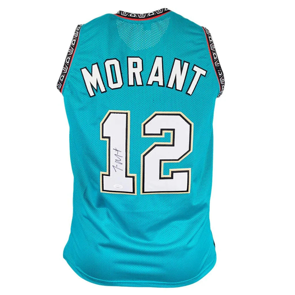 Ja Morant Autographed Memphis (Teal #12) Custom Jersey - JSA