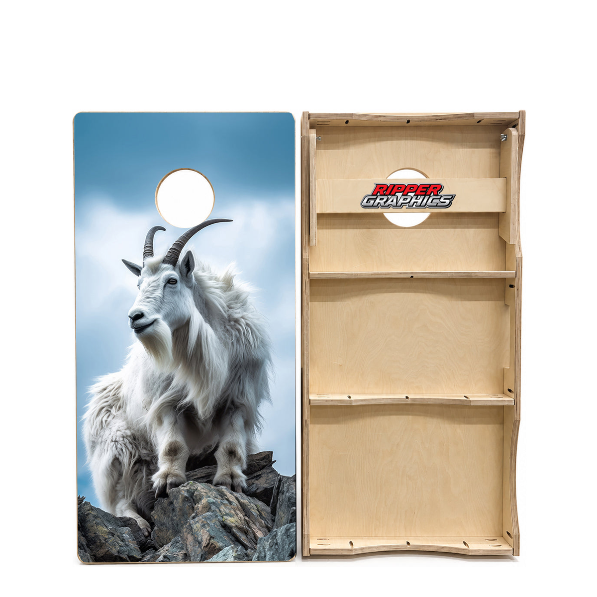 Mountain Goat on Mountain Cornhole Design product photo