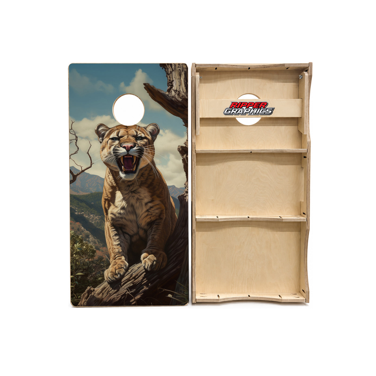 Mountain Lion inTree Cornhole Design product photo