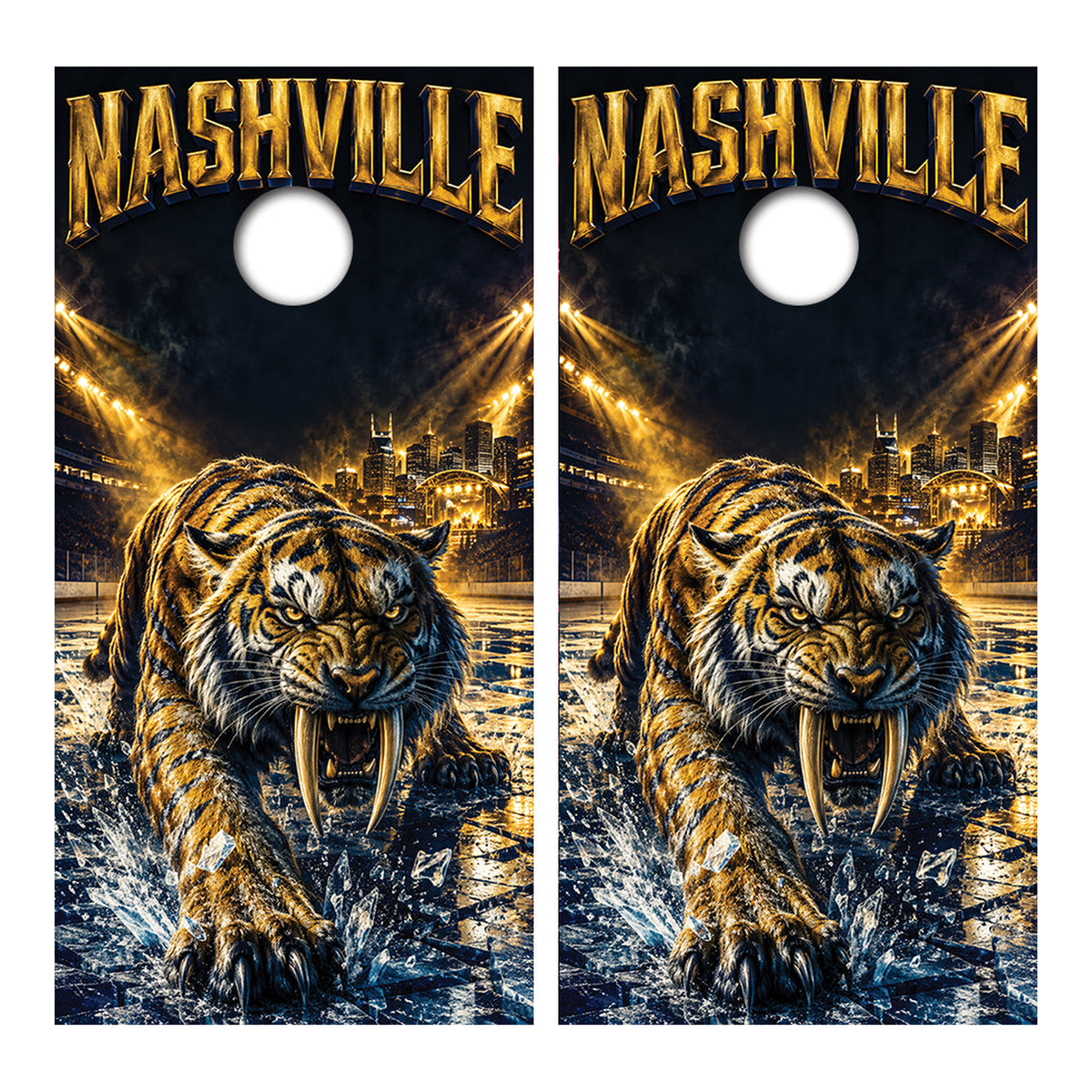 Nashville Predators Inspired Cornhole Design - Corn5159 - Great Call Athletics