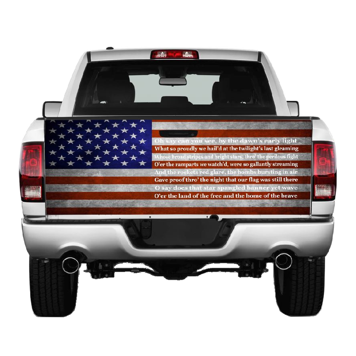National Anthem Flag Tailgate Wrap Vinyl Graphic Decal Sticker product photo