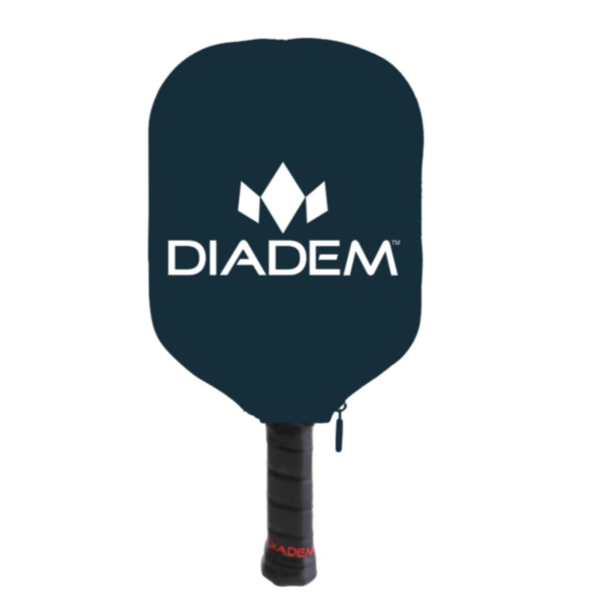 Diadem paddle cover with a zippered design and large front logo, shown fitted over a paddle with handle visible.