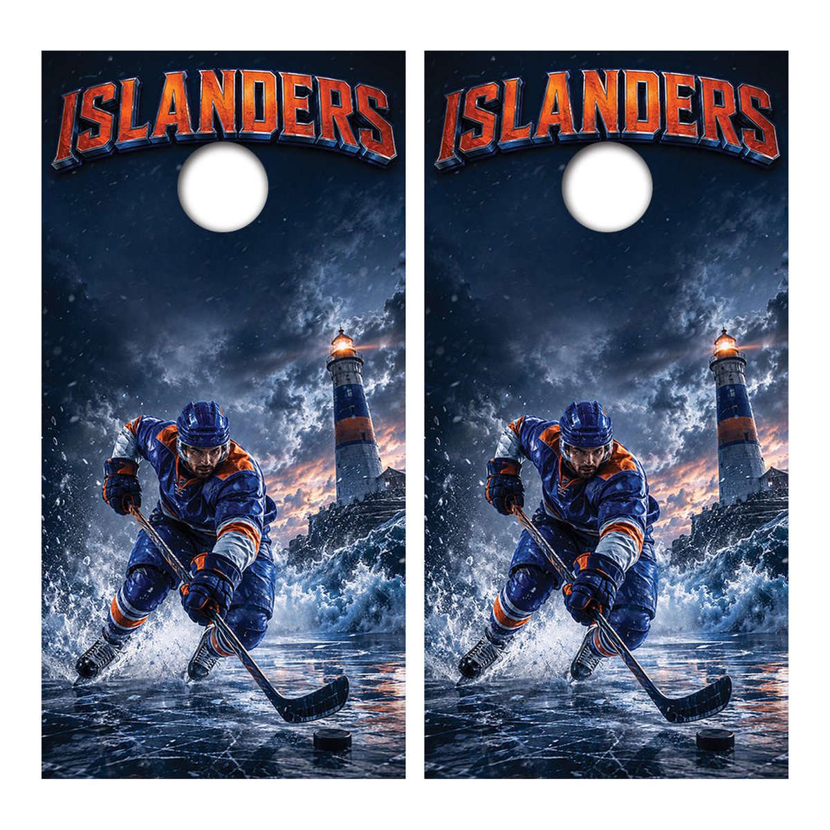 New York Islanders Inspired Cornhole Design - Corn5179 - Great Call Athletics