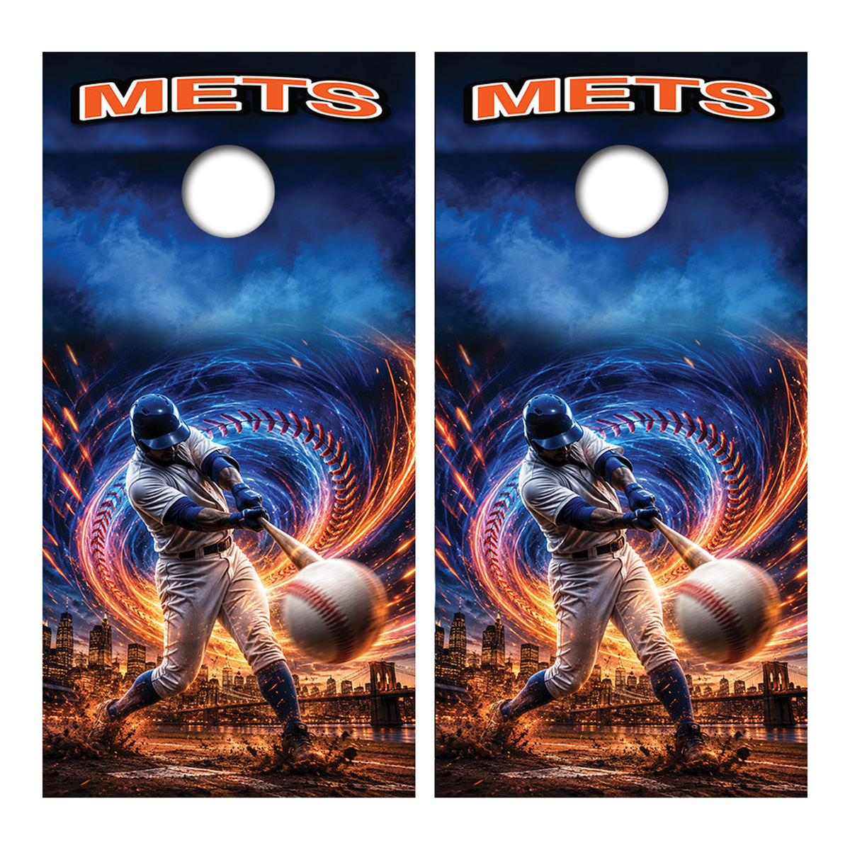 New York Mets Baseball Inspired Cornhole Design - Corn5232 - Great Call Athletics