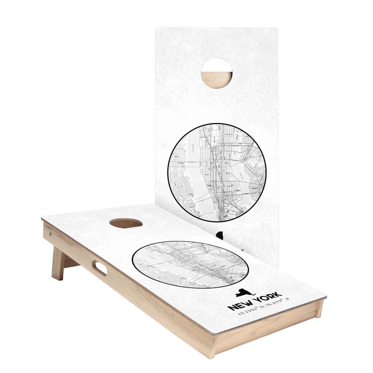 New York State Map Star Cornhole Boards