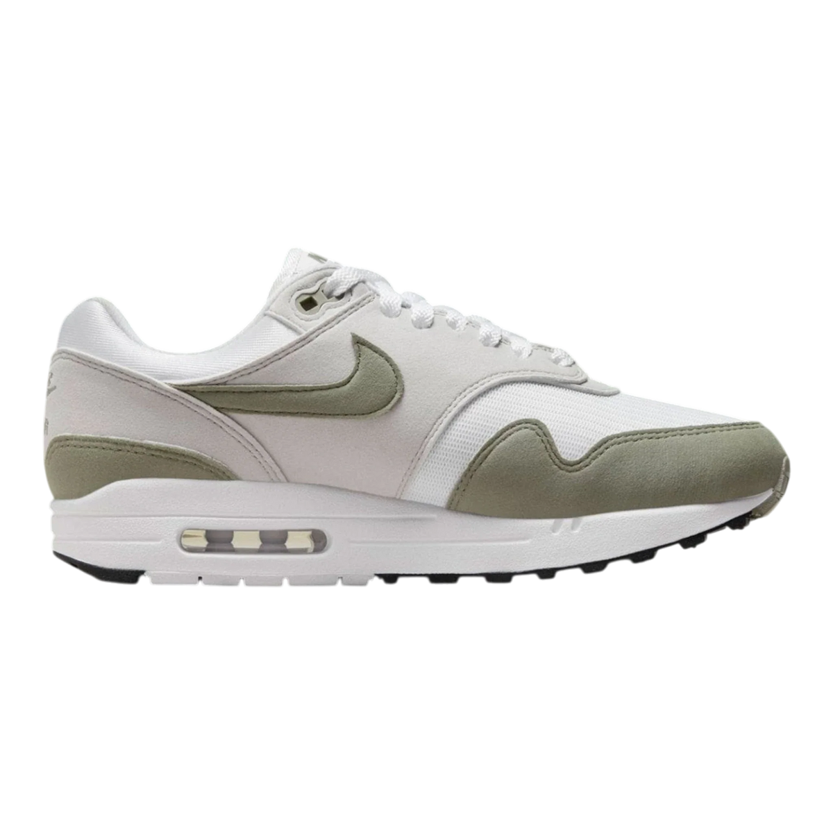 Nike Air Max 1 Women's Sneakers — White/Light Army Low-Top