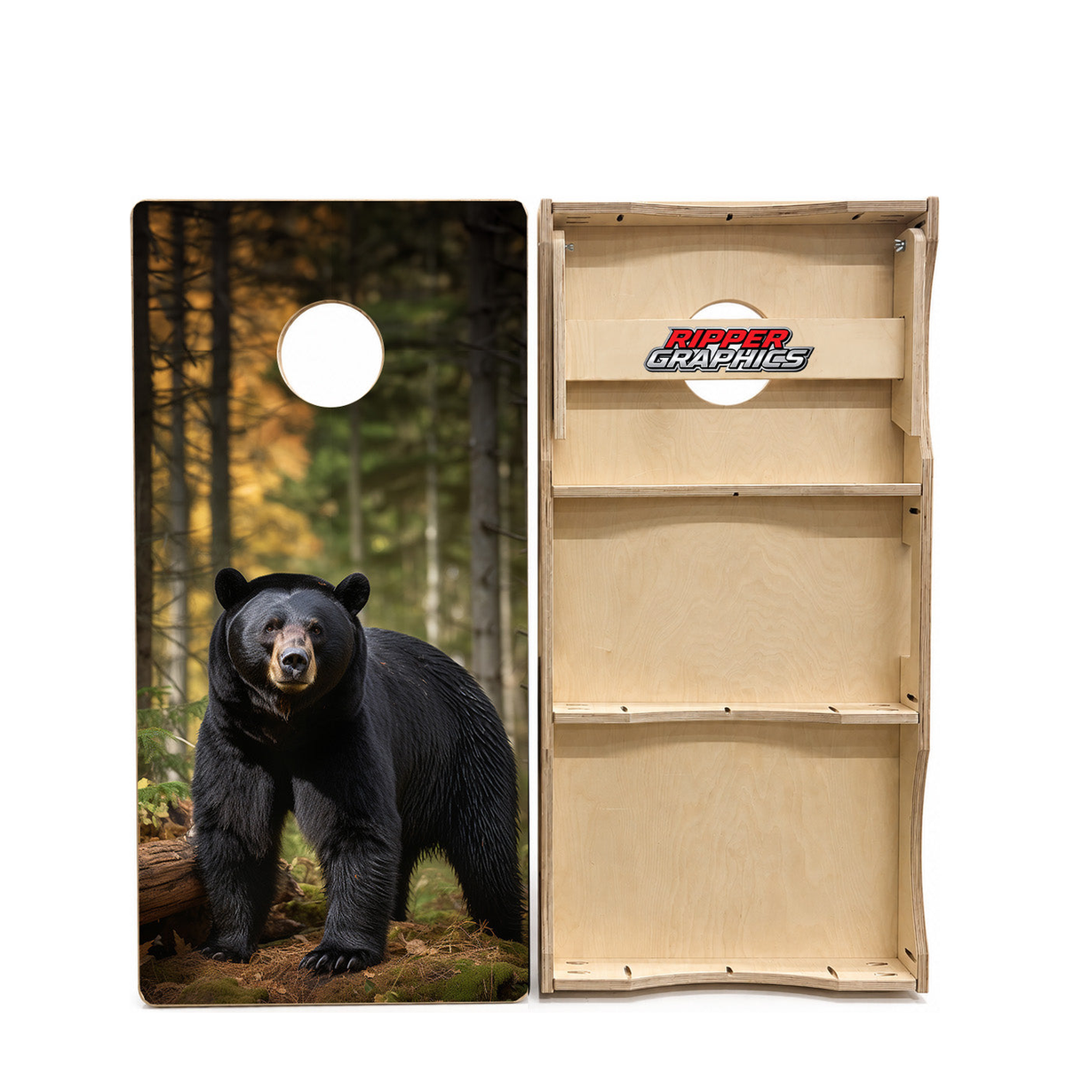 North American Black Bear Cornhole Design product photo