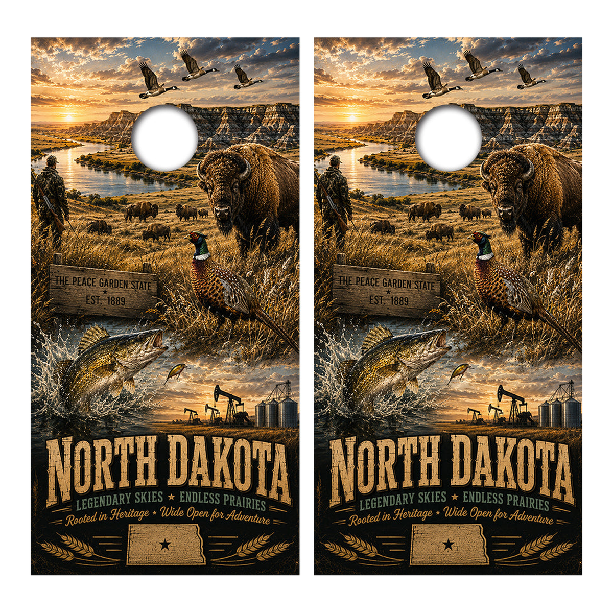North Dakota Legendary Skies Cornhole Design - Corn5079 - Great Call Athletics