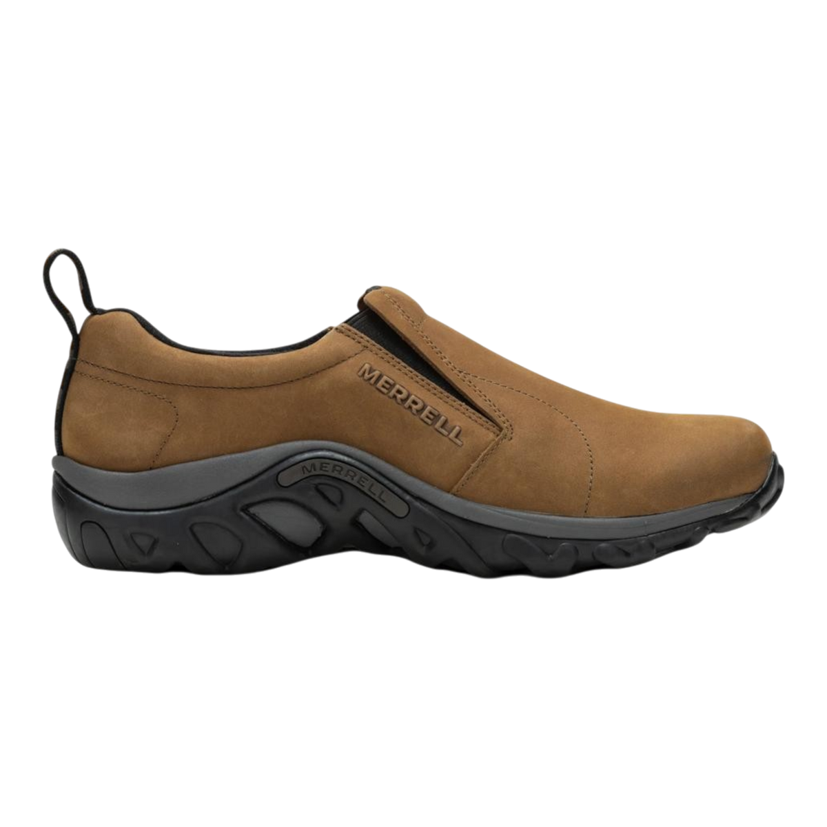 Merrell Jungle Moc Mens Slip-On Shoes — Brown Nubuck Low-Top