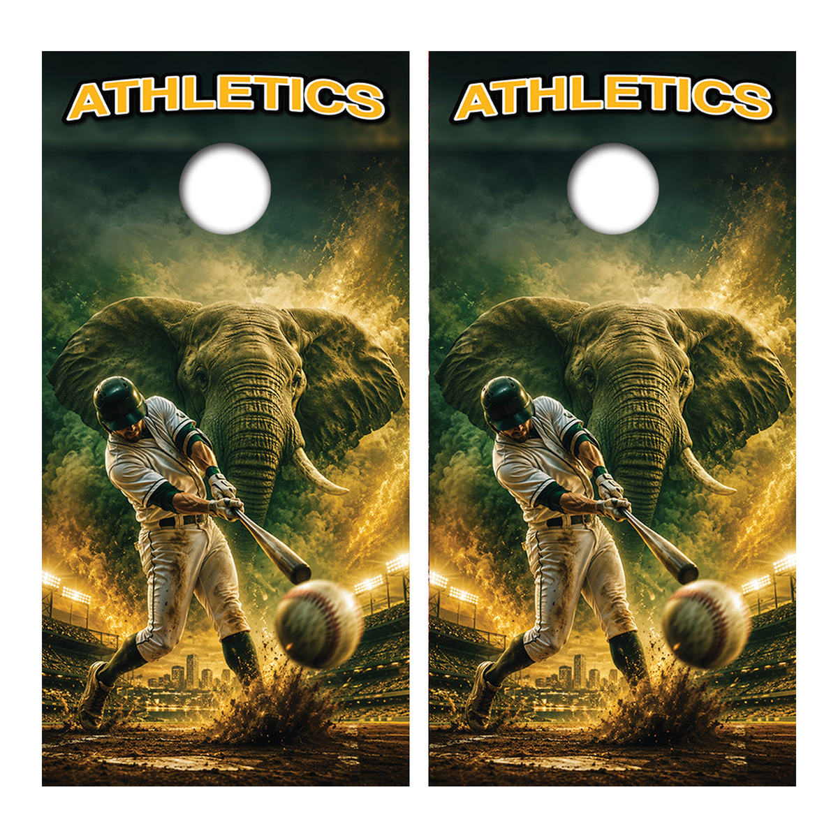 Oakland Athletics Baseball Inspired Cornhole Design - Corn5220 - Great Call Athletics