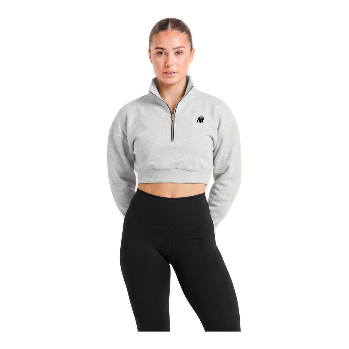 Ocala Cropped Half-Zip Sweatshirt - Gray product photo