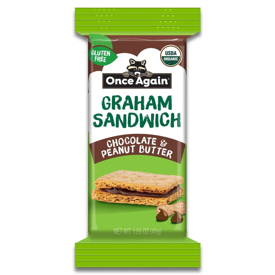 Once Again Organic Peanut Butter Chocolate Sandwich Crackers, 7.95 oz (Case of 6)
