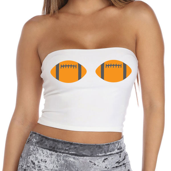 Orange Footballs Tube Top