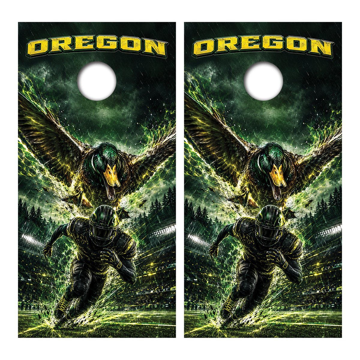 Oregon Ducks Football Inspired Cornhole Design - Corn5191 - Great Call Athletics