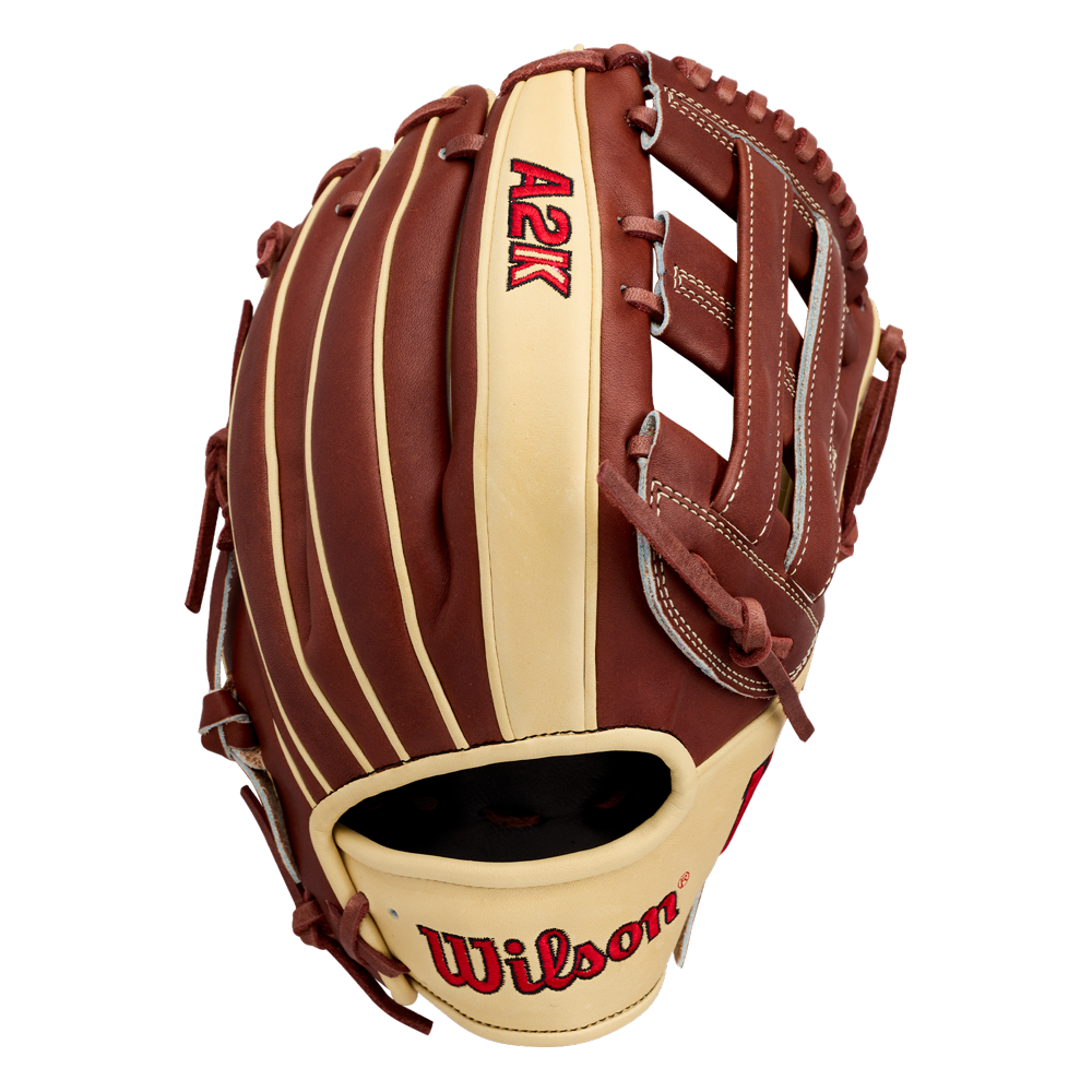 Wilson A2K DW5 12 inch Baseball Glove in Walnut and Blonde - back view